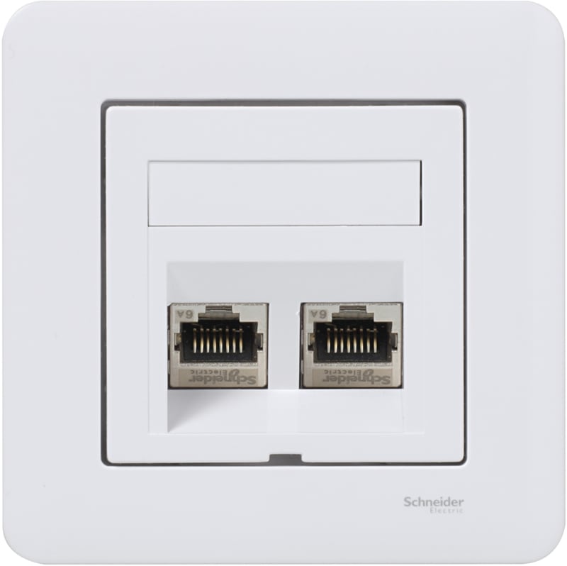 Exxact recessed, 2× Cat 6A STP, with frame, angled (WDE002438)
