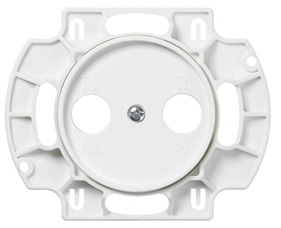 Robust centre plate for R/TV/SAT white
