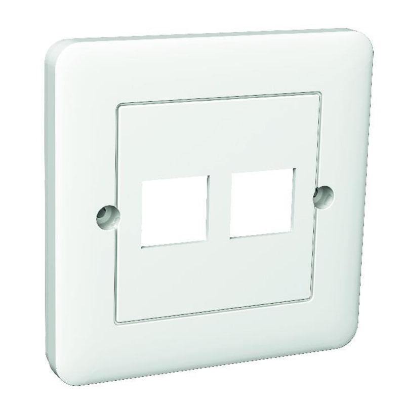 Exxact cover plate with frame 2XS1 straight white (WDE002433)
