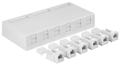 Patch Box 6 × Cat. 6 UTP, Plastic, QuickCompact
