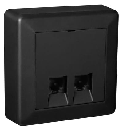 Modular contact 2XCAT. 6 UTP Wall-mounted Black NCS