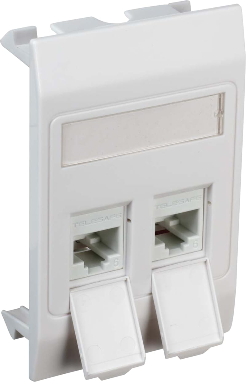 QuickCompact Wall Outlet 2x Cat6 UTP, TEK (6970116)
