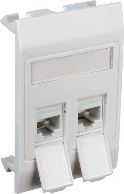 QuickCompact Wall Outlet 2x Cat6 UTP, TEK