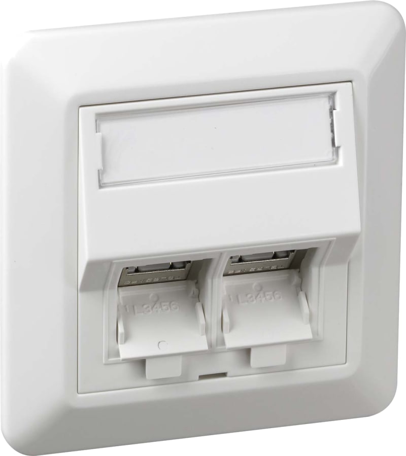 QuickCompact Wall Outlet 2x Cat6A STP, RS SK (6970134)