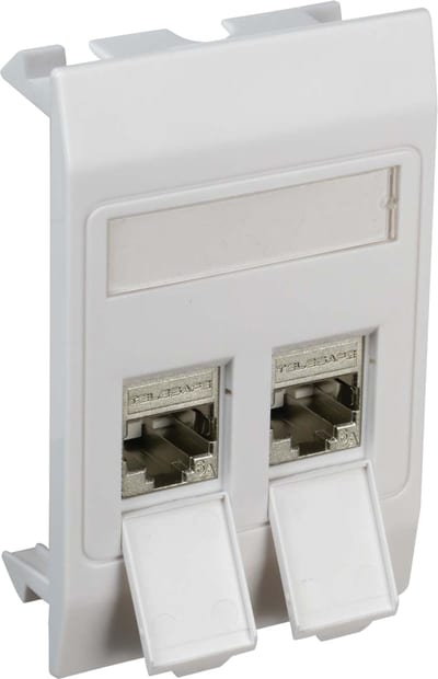 QuickCompact Wall Outlet 2x Cat6A STP, TEK