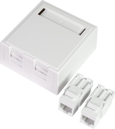 Lanse Surface-Mount Data Outlet 2xCat.6 UTP QuickCompact