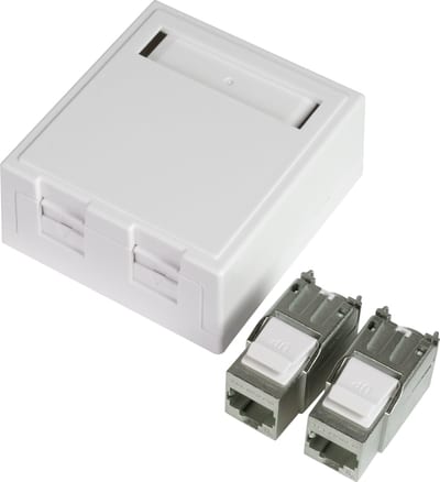 Surface-Mount Outlet 2xCat.6A STP QuickCompact