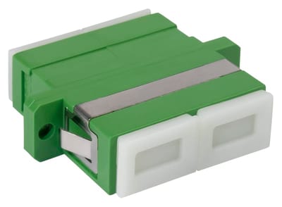 Fibre adapter SC-D SM APC Green
