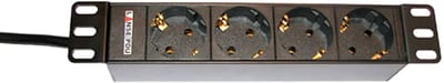 Lanse 6970992 10-inch Rack PDU, 4× Schuko Sockets, 16 A, 1U