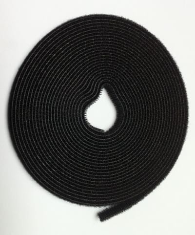 Lanse Hook-and-Loop Fastener Roll, Black, 5 m