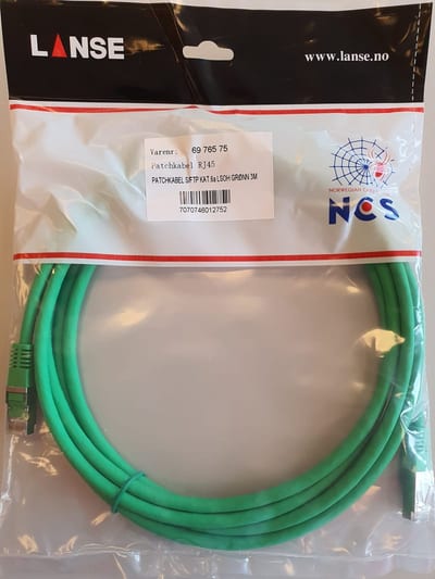Patch cord S/FTP Cat. 6A LSOH Green 0,5M