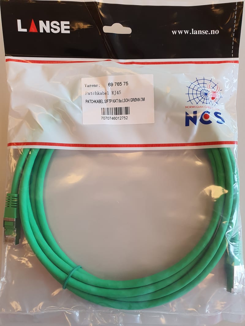 Patch cord S/FTP Cat. 6A LSOH Green 7,0M (6976577)