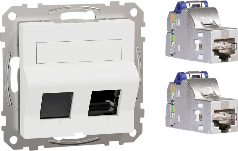 Exxact data outlet 2XCAT6A universal angled, white (WDE002429)