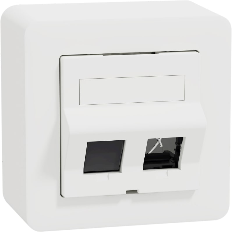 Surface-mount wall outlet for 2× S-One/Keystone, white (WDE002430)