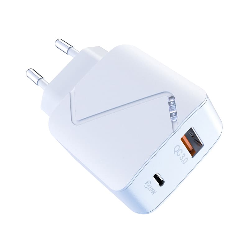 Wallcharger USB-A + USB-C. 20W (ZMG059)