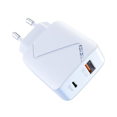Wallcharger USB-A + USB-C. 20W