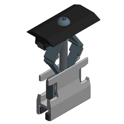 ALUMINIUM MID Clamp ALUMINIUM Profile 28-50mm Black
