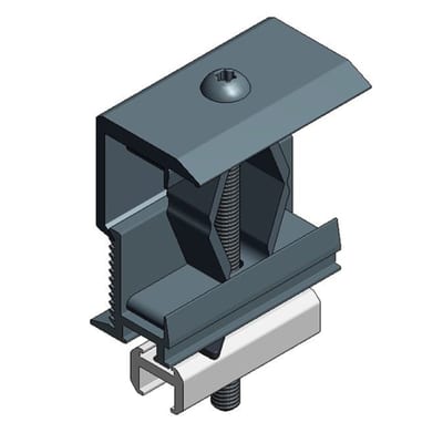 ALUMINIUM END Clamp ALUMINIUM Profile 28-50mm Black