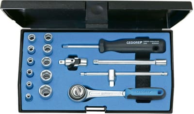 Socket Set 1/4" 16 pcs hex 4-13 mm