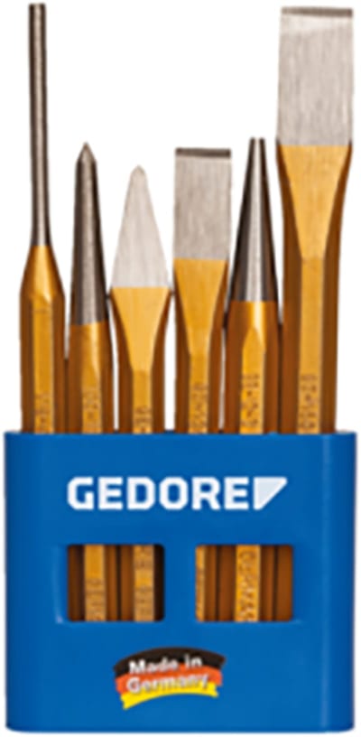 Gedore 106 Chisel, Drift, and Centre-Punch Set, 6-Piece