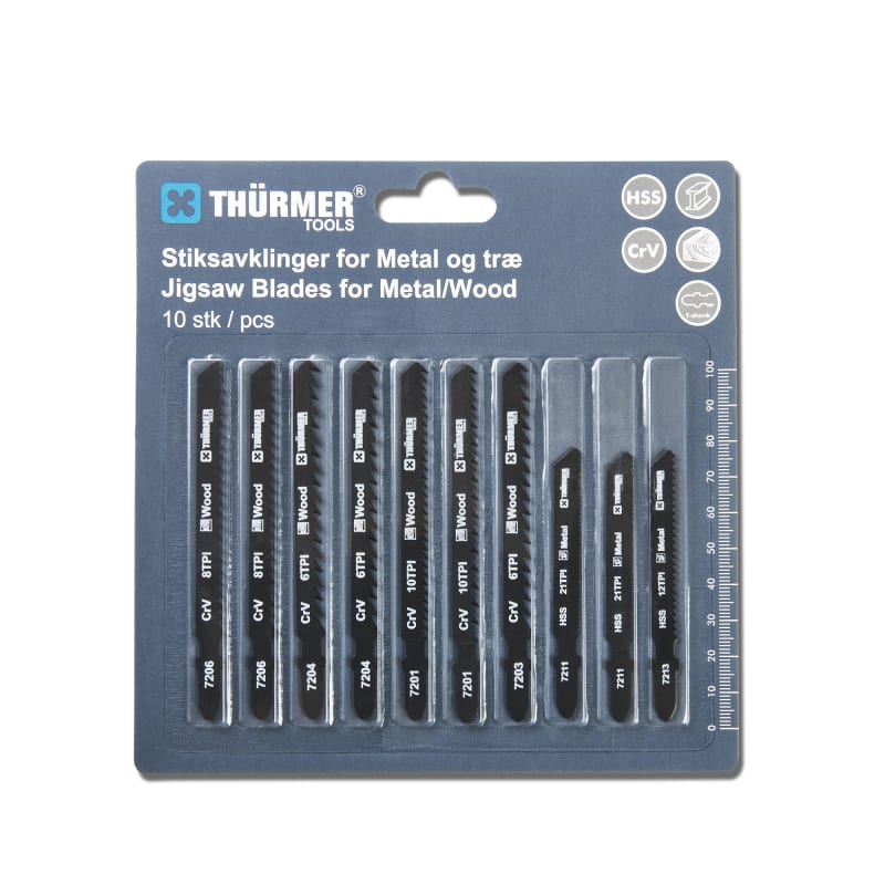 Jigsaw Blade SET Metal/TRE/Plastic 10 PCS (7298)