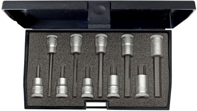 Gedore 1509918 Hex Socket Bit Set 3/8" Drive, 4–10 mm