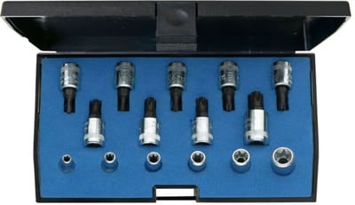 Socket bit set 1/4" 15 parts