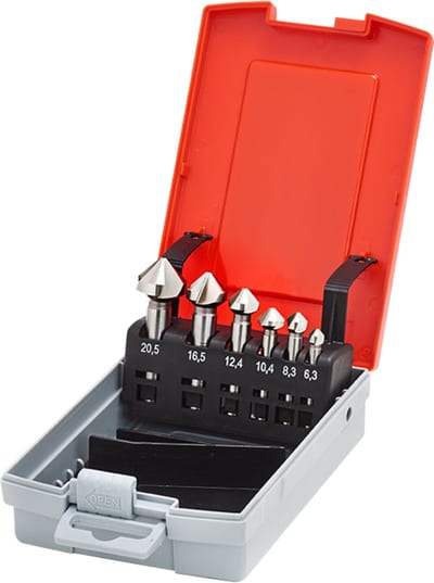 Thurmer Tools 1932Z01 HSS Countersink Set 6.3-20.5 mm, 6-piece Cassette