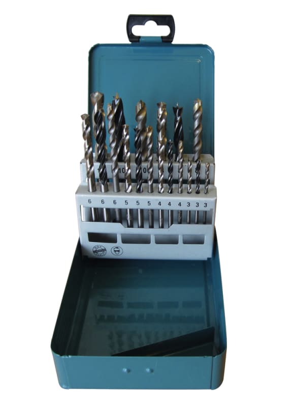Makita 18-piece drill bit set in steel case, Ø 3-10 mm (D-46202)