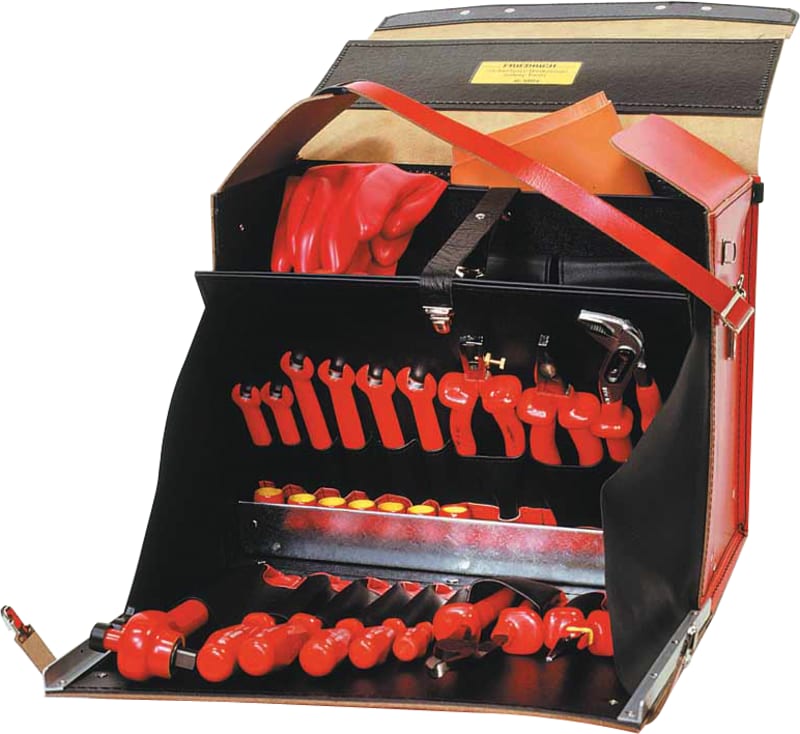 Friedrich L-AUS 3600-B Electrician Tool Assortment, 55 Pieces in Leather Case