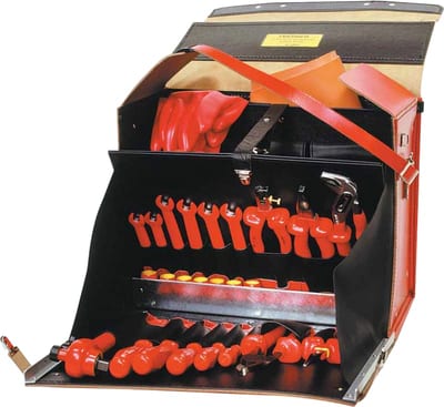 Friedrich L-AUS 3600-B Electrician Tool Assortment, 55 Pieces in Leather Case