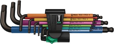 LONG ARM HEX KEY SET - Multi-Colour