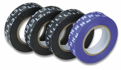 Cimco PVC Phase-Marking Insulating Tape 'L1', Black, 15 mm x 10 m