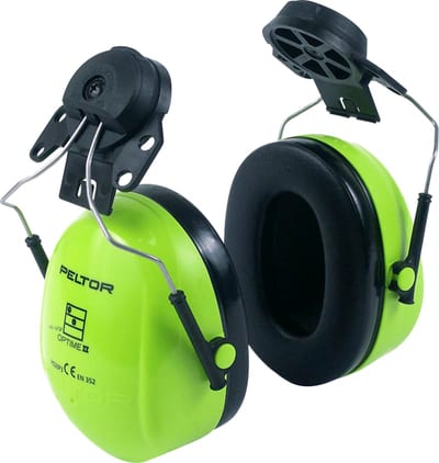 3M Peltor Optime II Hi-Viz Helmet-Mounted Ear Defenders