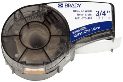 Brady Vinyl Tape White on Black 12.7 mm x 6.4 m for BMP21