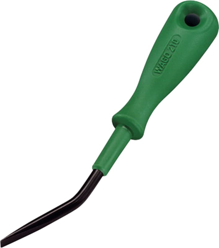 Operating tool; Blade: 3.5 x 0.5 mm; with a partially insulated shaft; angled; short; multicoloured (210-658)