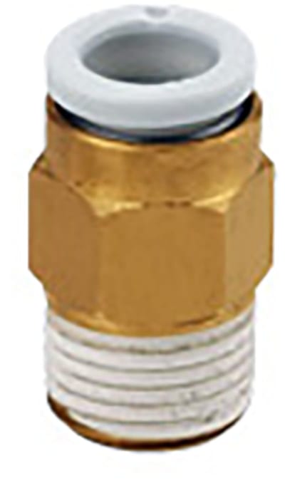 MALE Connector TUBE 8mm RC1/8" Brass