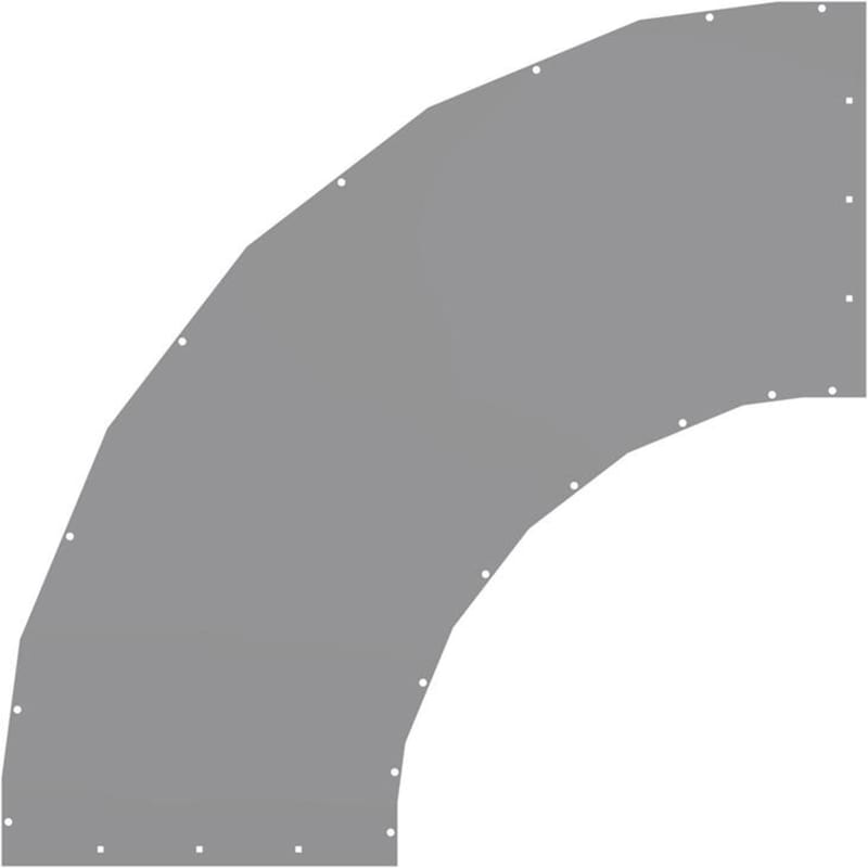 Øglænd System OE Flat Elbow 90°, 450 mm, R600, Stainless Steel