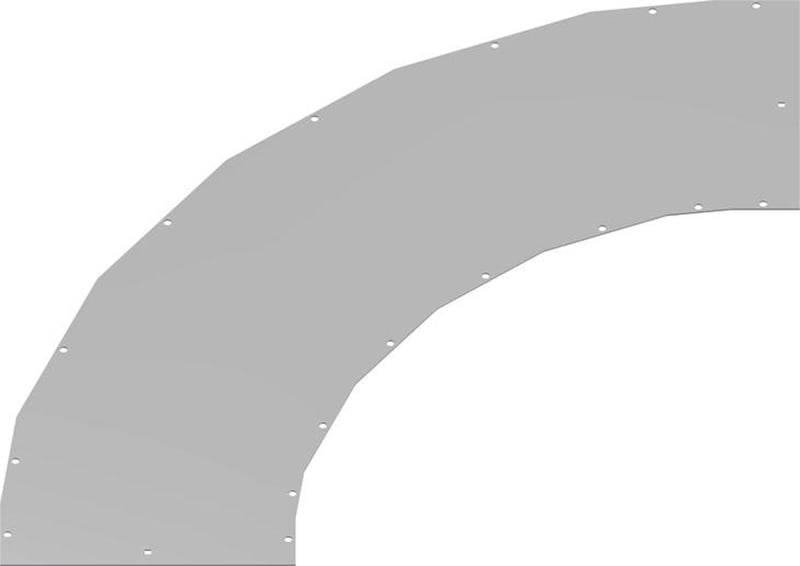Øglænd System OE Flat Elbow 90°, 300 mm, R600, Stainless Steel
