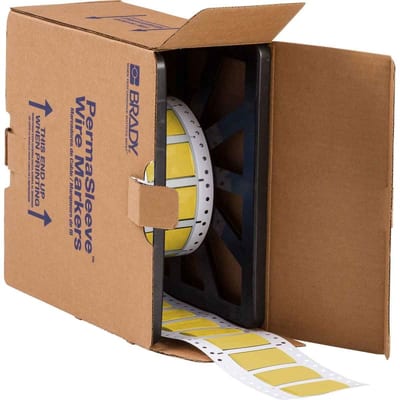 Brady B-7641 PermaSleeve Heat-Shrink Wire Marker, Yellow 50.8 x 31.75 mm