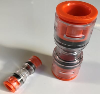 14mm Samlecoupling CLEAR/Orange WITH Clips