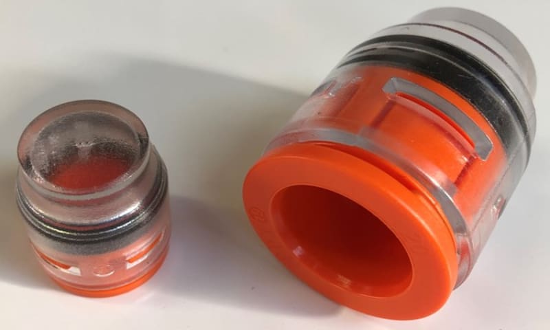 12mm End sleeve CLEAR/Orange WITH Clips (28-PFTE012 Nc)