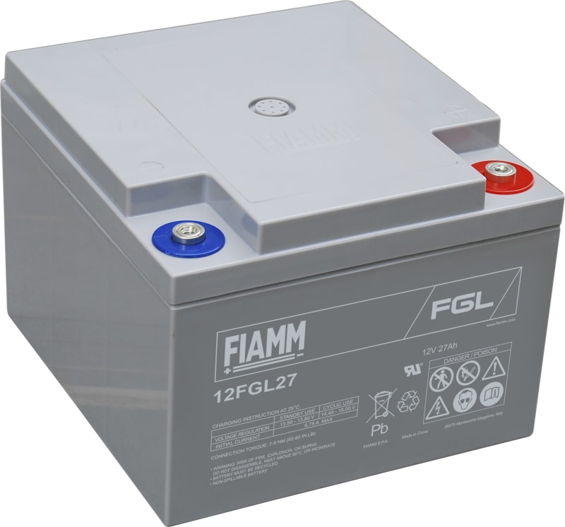 10 years FIAMM. LEAD-CORDLESS. 12V/27AH. (12FGL27)