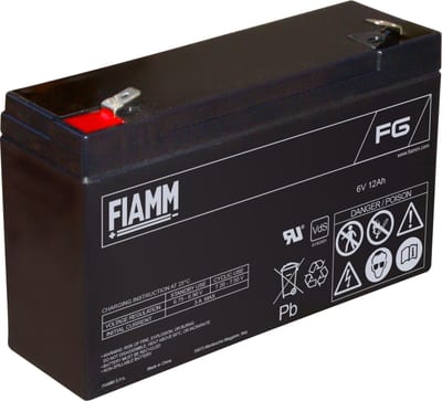 6V/12AH Accu, wide terminal