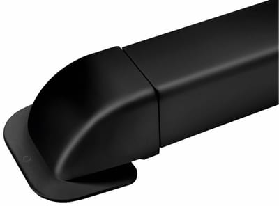 Luftexpressen Duct Wall Connector, Model 1, 90°, with Flange, Black