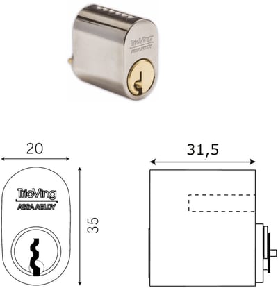 SY5537 cylinder OLH FKR with keys