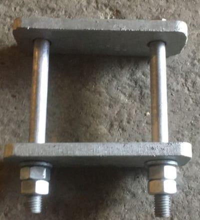 Bracket 50 bom against 50 bom, 2 bolts