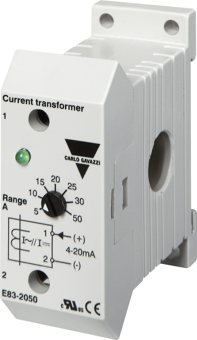 Carlo Gavazzi E83-2050 AC Current Transducer, 50 A, 4-20 mA