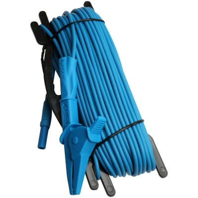 Elit A1025 20 m Blue Test Lead, 4 mm Plug to Crocodile Clip