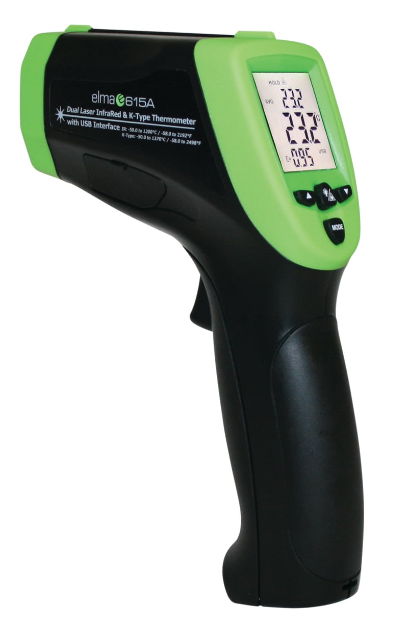 Elma Instruments 615 Infrared Pistol Thermometer with Laser Sight -50 to 1200 °C (42615)